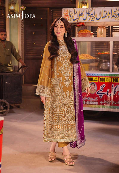 Asim Jofa | Chamkeeli | AJKK-12 EMBROIDERED CHIFFON 3 PCS