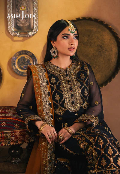 Asim Jofa | Chamkeeli | AJKK-15 EMBROIDERED CHIFFON 3 PCS