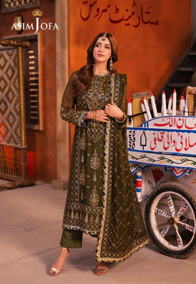 Asim Jofa | Chamkeeli | AJKK-16 EMBROIDERED CHIFFON 3 PCS