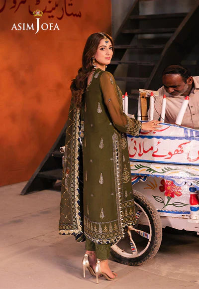 Asim Jofa | Chamkeeli | AJKK-16 EMBROIDERED CHIFFON 3 PCS