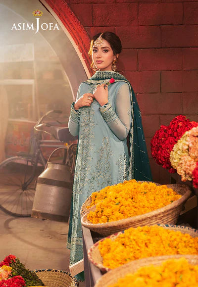 Asim Jofa | Chamkeeli | AJKK-17 EMBROIDERED CHIFFON 3 PCS