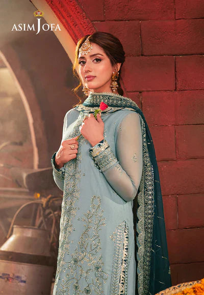 Asim Jofa | Chamkeeli | AJKK-17 EMBROIDERED CHIFFON 3 PCS