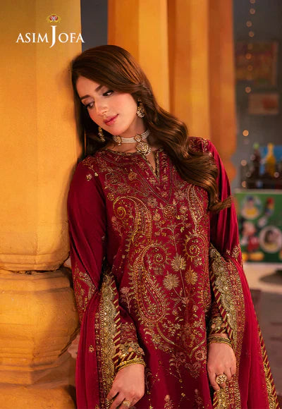 Asim Jofa | Chamkeeli | AJKK-19 EMBROIDERED TWISTED SILK 3 PCS