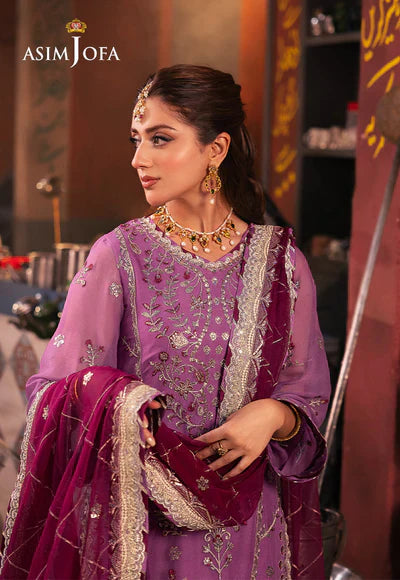 Asim Jofa | Chamkeeli | AJKK-28 EMBROIDERED CHIFFON 3 PCS