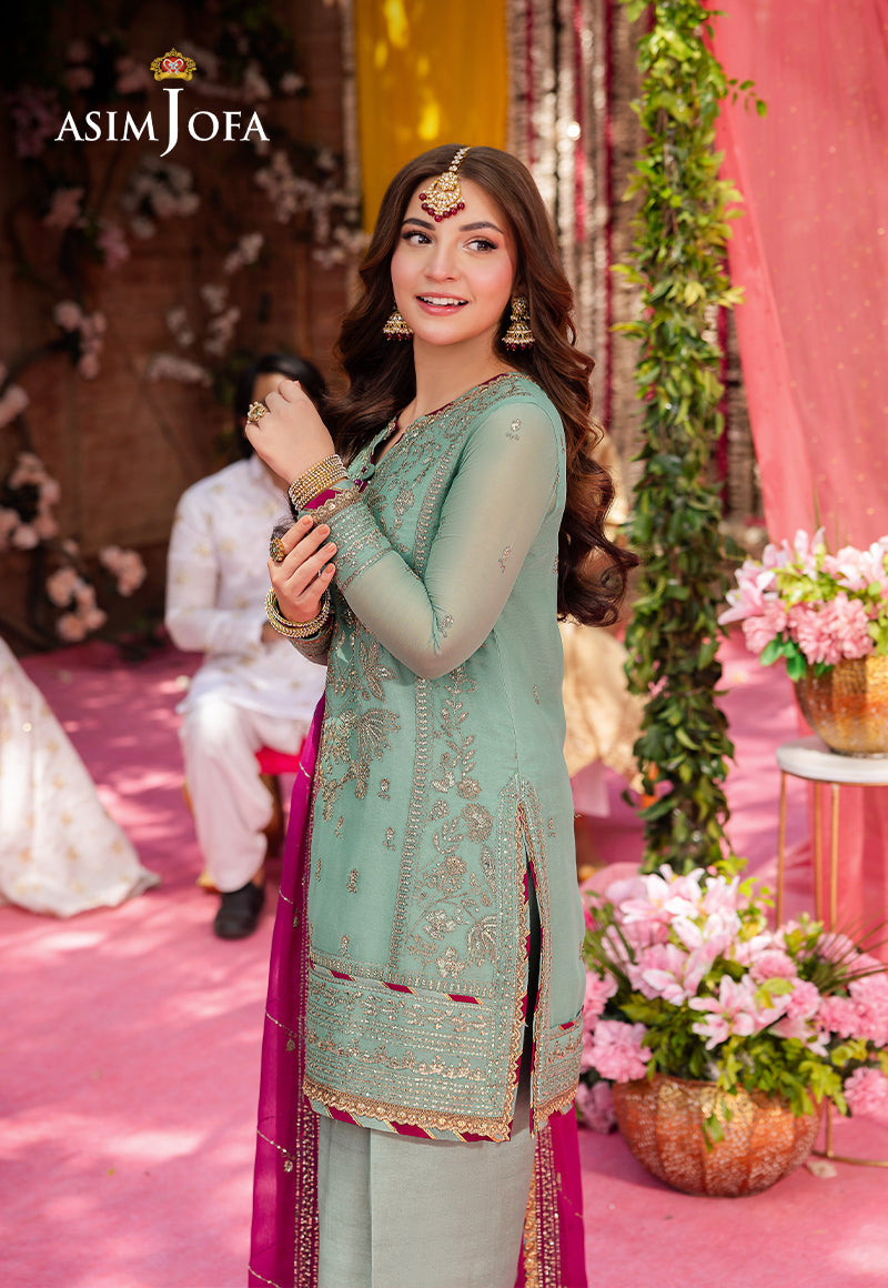 Asim Jofa | Jag Mag | AJMJ-08 EMBROIDERED NET 3 PCS